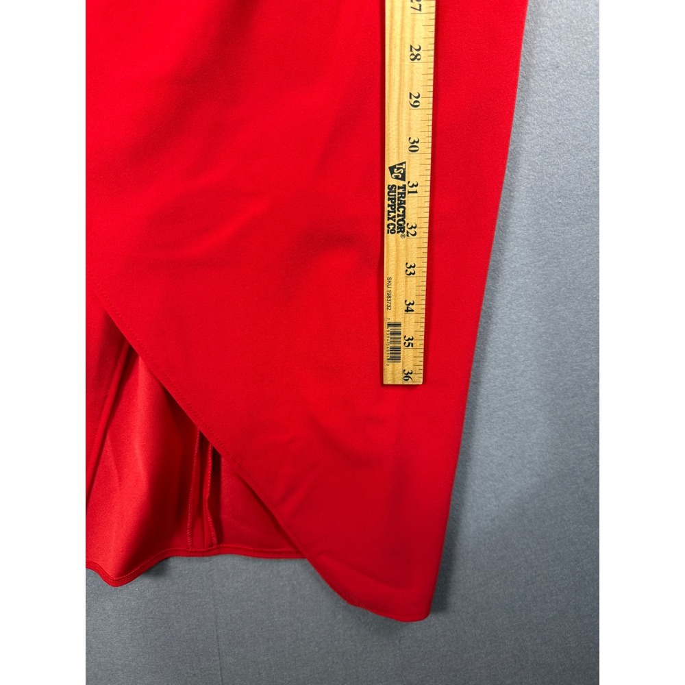 Betsey Johnson Red Wrap V-Neck Spaghetti Strap Midi Cocktail Dress Women 10 - Picture 3 of 7